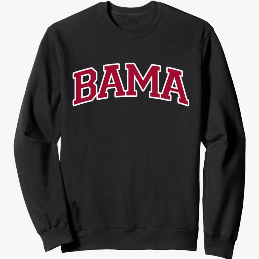 AlaBAMA Black Crewneck Sweatshirt with Red logo